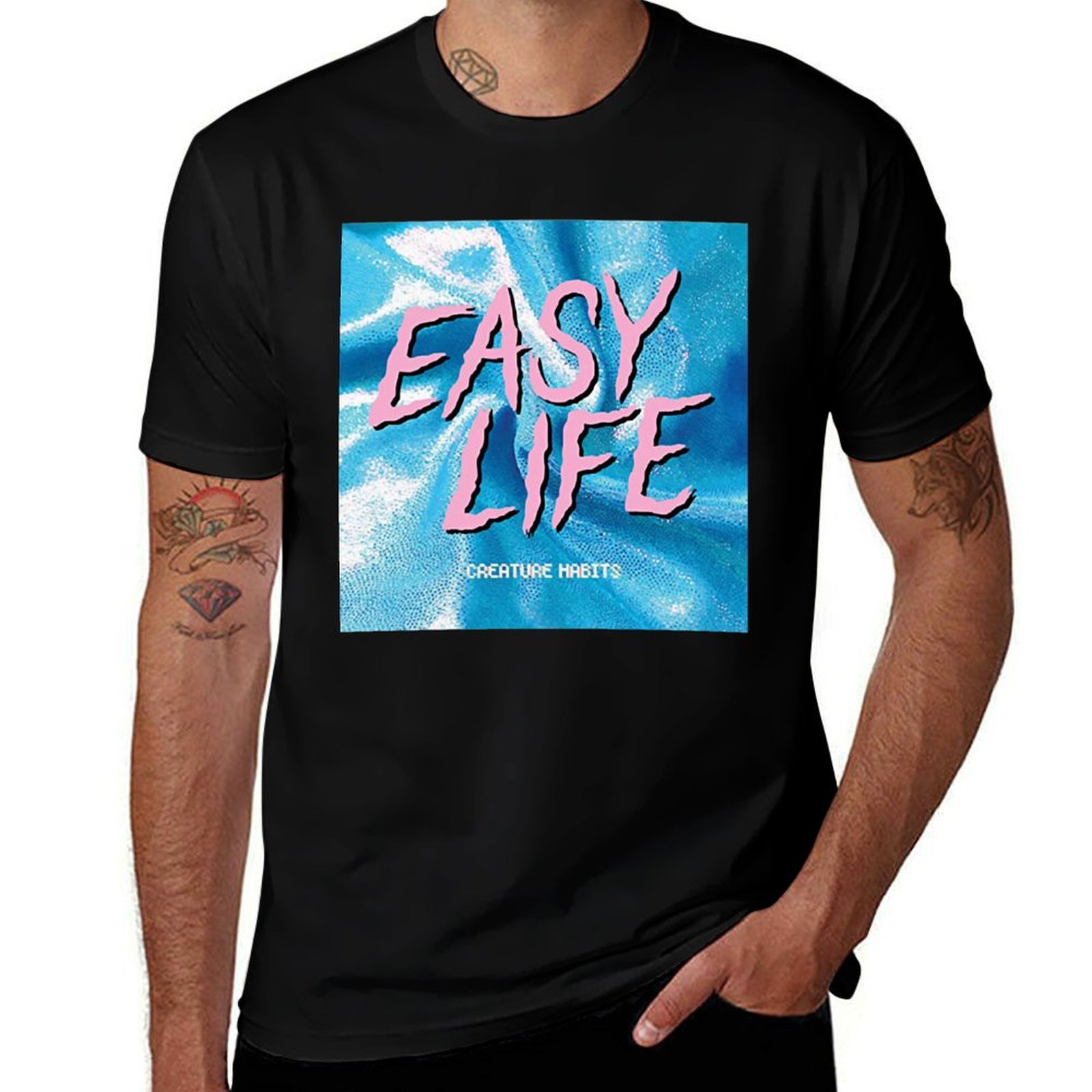 Anime Merchandise T Shirt - สินค้าขายดี - เสื้อยืดลายปกอัลบั้ม Easy Life สินค้าจำเป็น